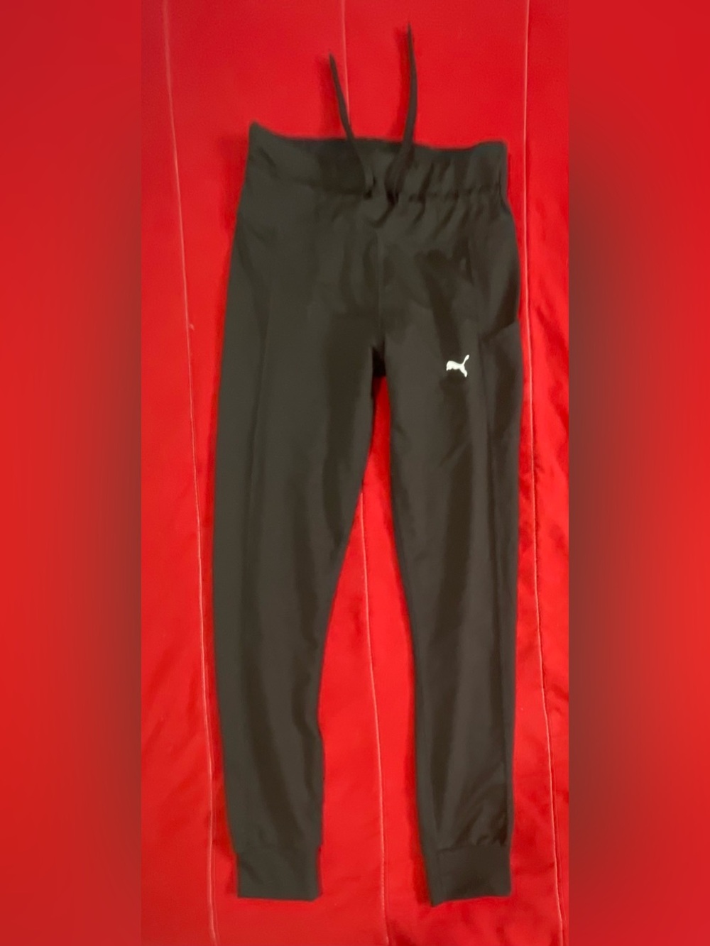Puma Black Girls' Athletic Leggings with White Puma Logo